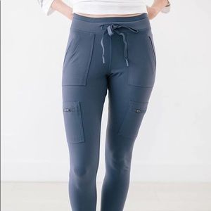 Slate Blue cargo workout joggers